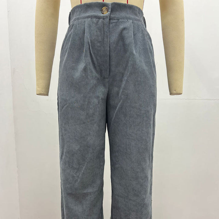 Buddha Stonesカジュアルコーデュロイストレートレッグレディースコットンパンツ（ポケット付き） - image 23