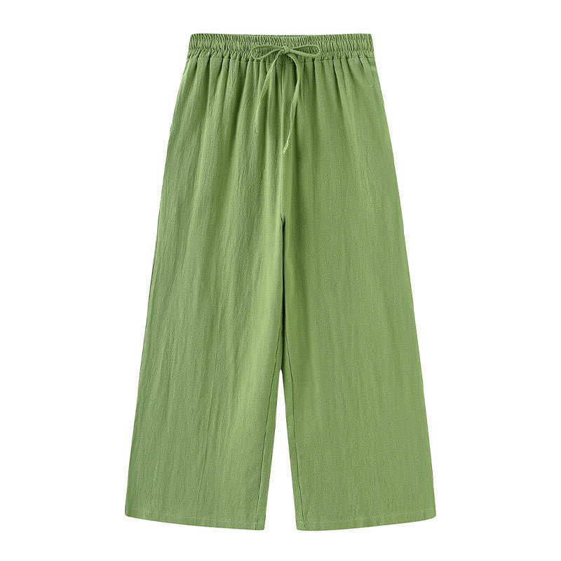 Buddha Stones長袖シャツ（ポケット付き）とドローストリング付きカプリパンツの2点セット 瞑想用コットン服 レディース - image 3