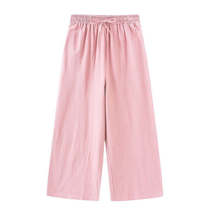 Buddha Stones 2点セット 長袖シャツ ポケット付きトップス ドローストリングパンツ 瞑想用コットンリネン服 レディース セット - image 9