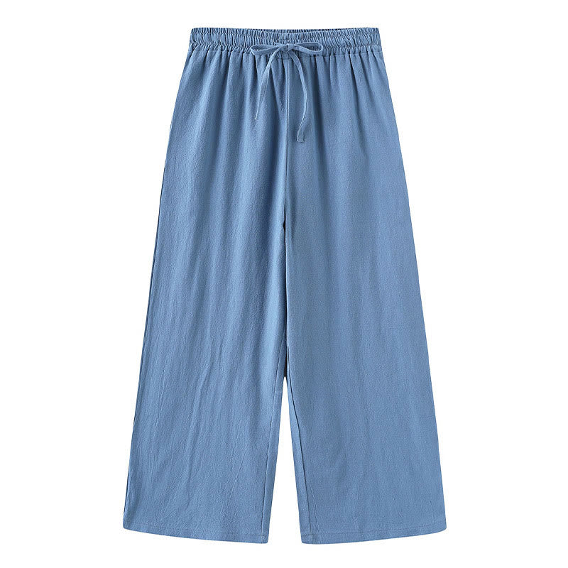 Buddha Stones 2点セット 長袖シャツ ポケット付きトップス ドローストリングパンツ 瞑想用コットンリネン服 レディース セット - image 21