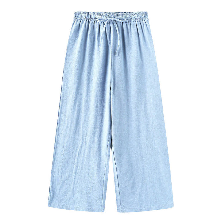 Buddha Stones 2点セット 長袖シャツ ポケット付きトップス ドローストリングパンツ 瞑想用コットンリネン服 レディース セット - image 27