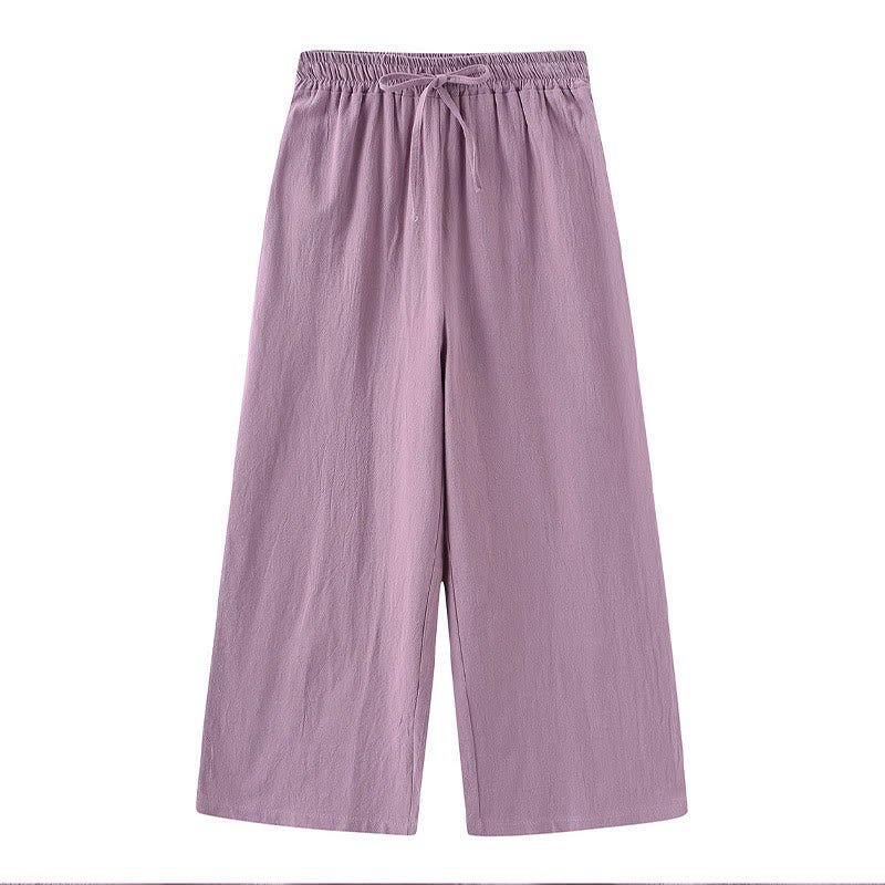 Buddha Stones長袖シャツ（ポケット付き）とドローストリング付きカプリパンツの2点セット 瞑想用コットン服 レディース - image 57