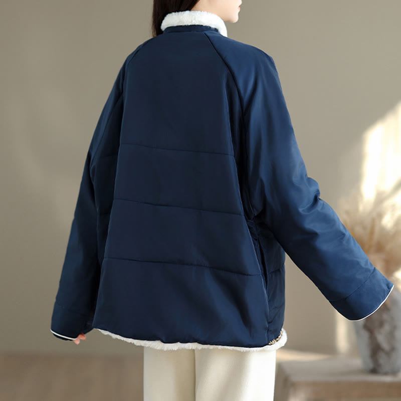 Buddha Stonesレディース 長袖 厚手 コットン 中綿 ジャケット ポケット付き - image 5