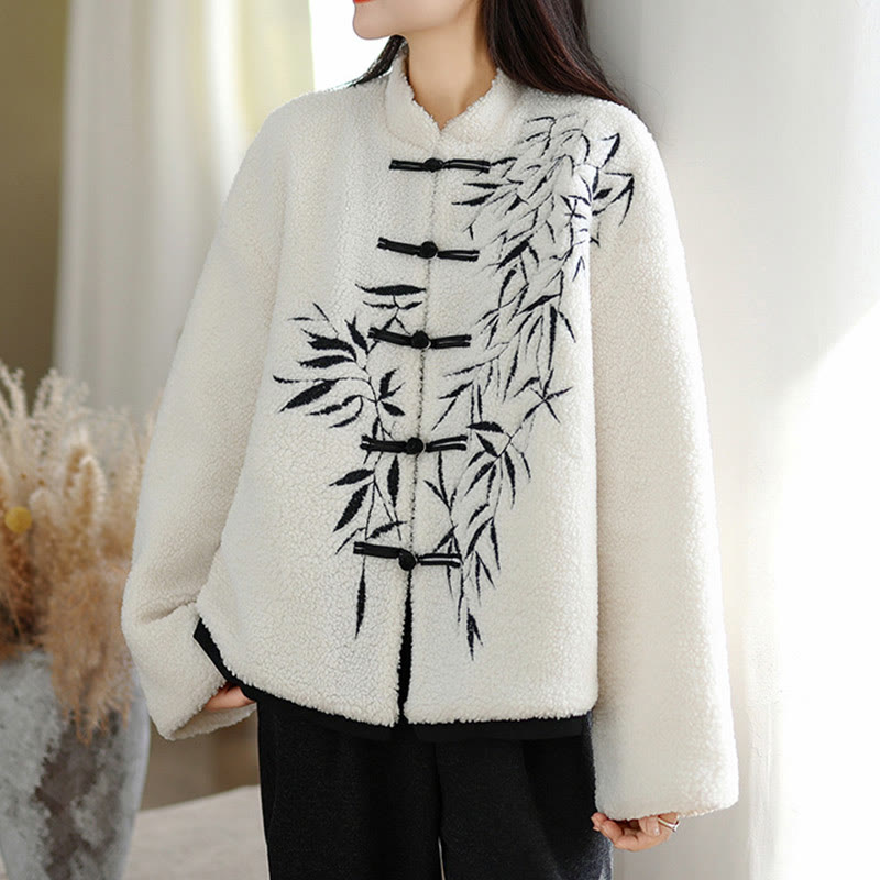 Buddha Stonesレディース 刺繍入り 長袖 厚手 コットン ジャケット ポケット付き - image 4
