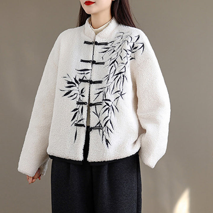 Buddha Stonesレディース 刺繍入り 長袖 厚手 コットン ジャケット ポケット付き - image 5