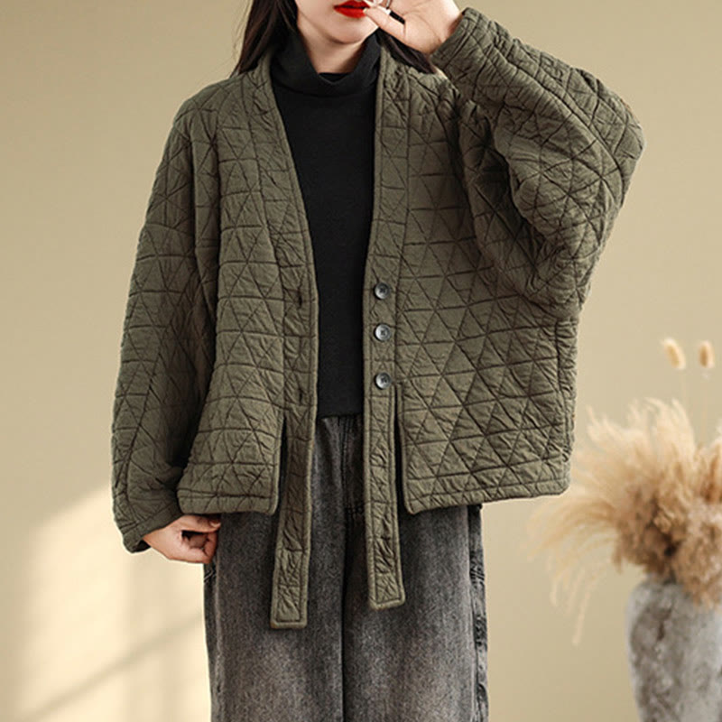 Buddha Stonesレディース ボタン付き 長袖 厚手 コットン ジャケット ポケット付き - image 6