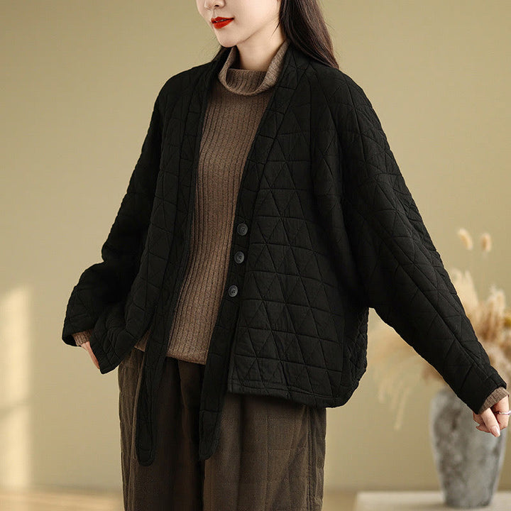 Buddha Stonesレディース ボタン付き 長袖 厚手 コットン ジャケット ポケット付き - 黒 - US14、 UK/AU18、 EU46 (2XL) - image 13