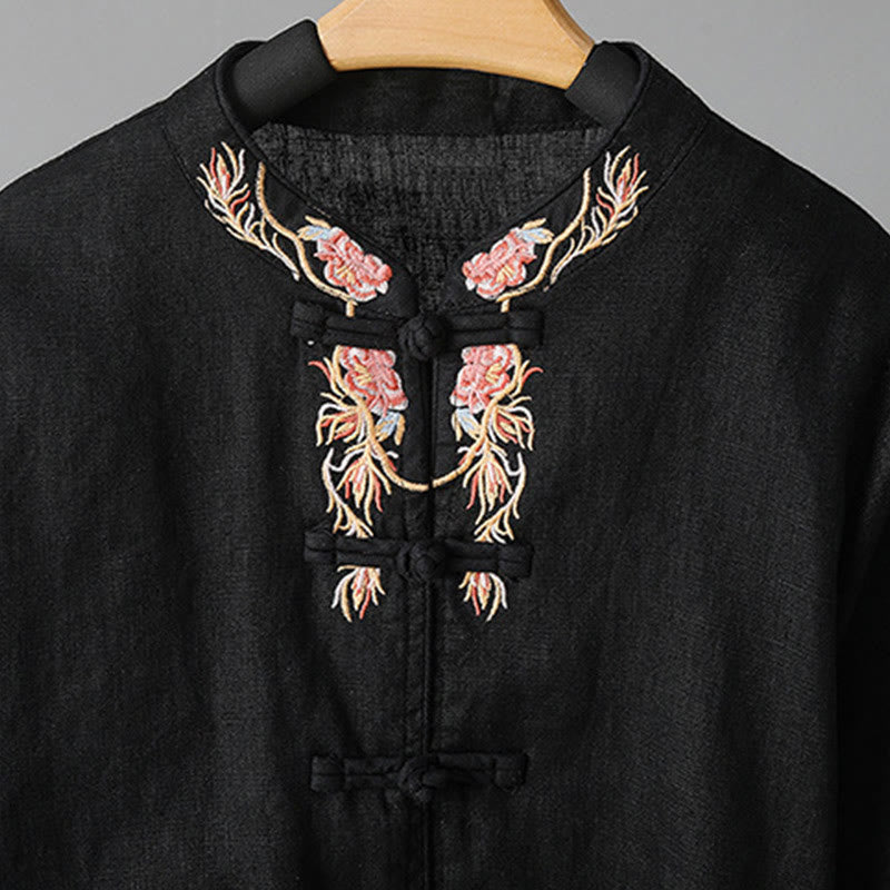 Buddha Stonesカジュアル レディース 刺繍 長袖 スタンドカラー コットンシャツ - image 24