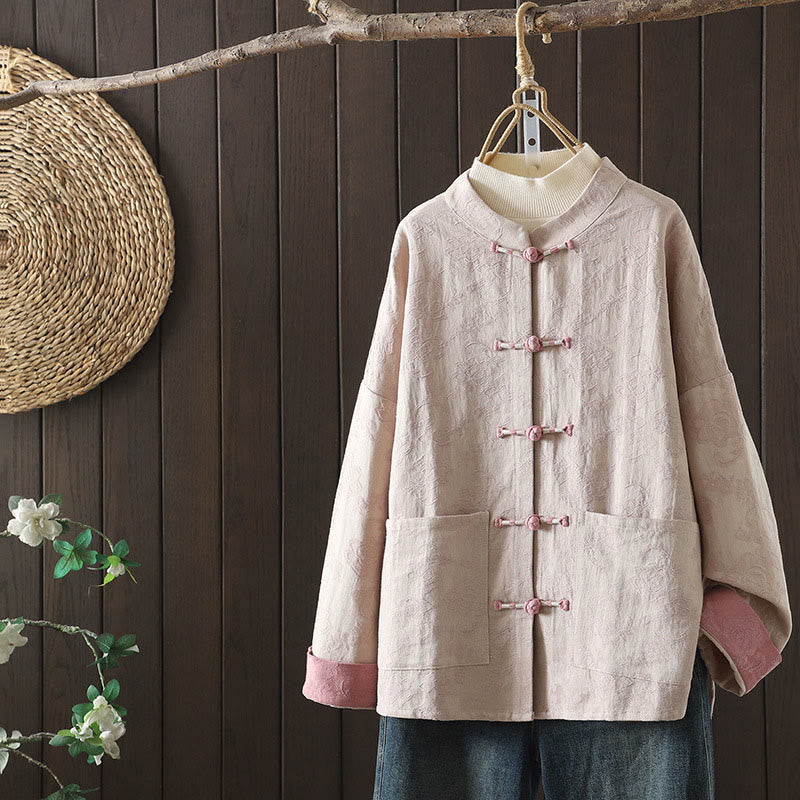 Buddha Stonesカジュアル レディース 花柄 長袖 スタンドカラー コットンシャツ - ラベンダーブラッシュ - US14、 UK/AU18、 EU46 (2XL) - image 0