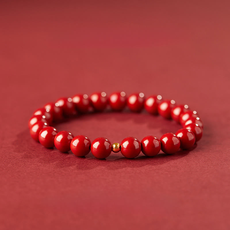 Buddha Stones925スターリングシルバー 辰砂ビーズ良縁祈願ブレスレット - 8mmインペリアルシナバー＆5mm 925スターリングシルバー - image 9