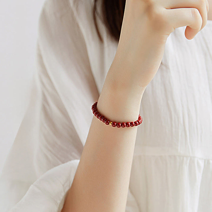 Buddha Stones925スターリングシルバー 辰砂ビーズ良縁祈願ブレスレット - image 3