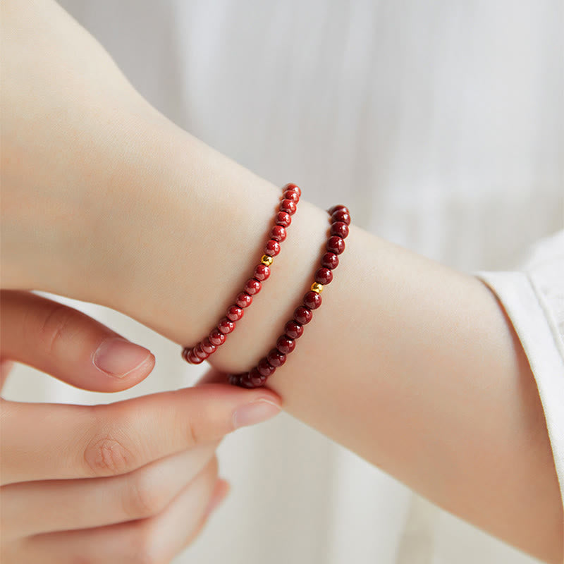 Buddha Stones925スターリングシルバー 辰砂ビーズ良縁祈願ブレスレット - image 15