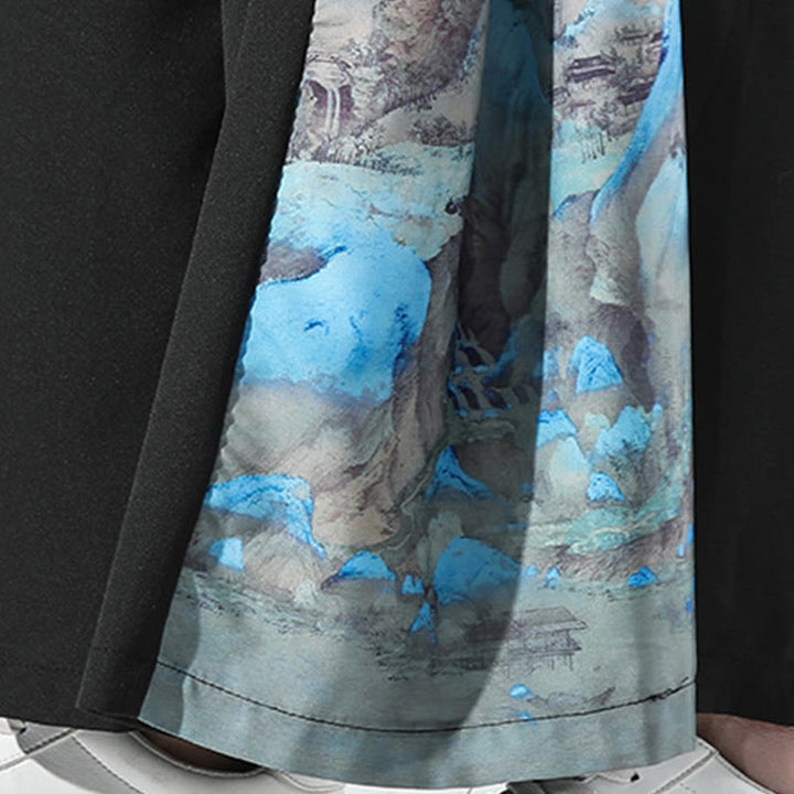 Buddha Stones 山と川の柄 メンズ ワイドレッグパンツ ポケット付き - image 9