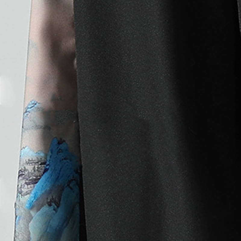 Buddha Stones 山と川の柄 メンズ ワイドレッグパンツ ポケット付き - image 10