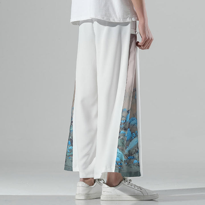 Buddha Stones 山と川の柄 メンズ ワイドレッグパンツ ポケット付き - image 14