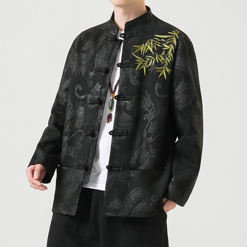 Buddha Stones竹 龍 カエルボタンデザイン 長袖 メンズジャケット - image 5
