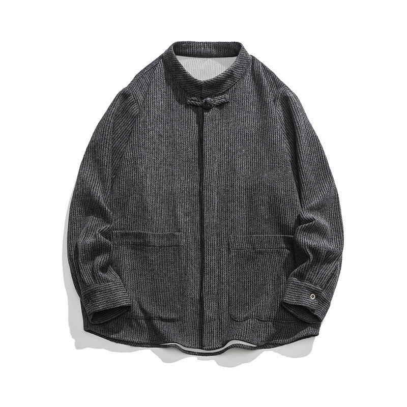 Buddha Stones無地 フロッグボタン 長袖 メンズ コットン コーデュロイ ジャケット ポケット付き - image 21
