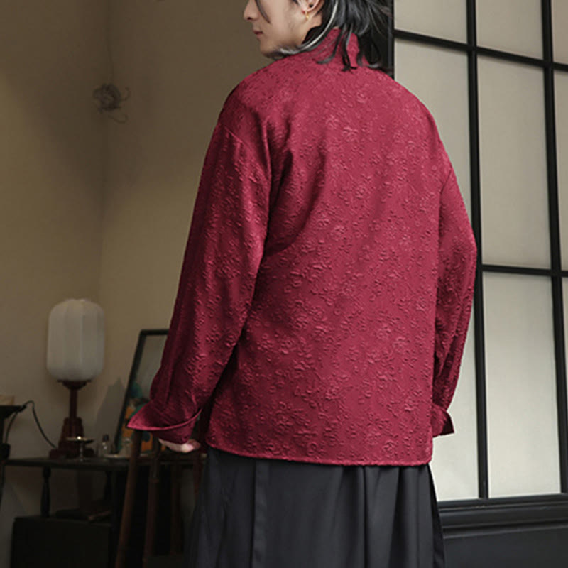 Buddha Stones春 Vネック 花柄 メンズ レースアップデザイン 長袖シャツ - image 10