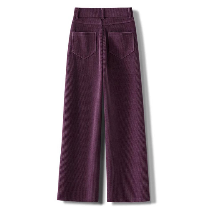 Buddha Stones冬用ストレートレッグデザイン コットンコーデュロイ レディース ワイドレッグパンツ ポケット付き - image 6