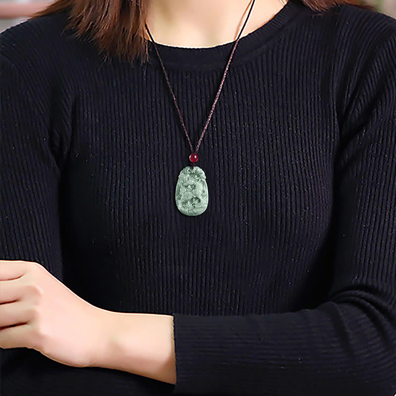 Buddha Stones中国の十二支 翡翠 午年 幸運 ロープ ネックレス ペンダント - image 11