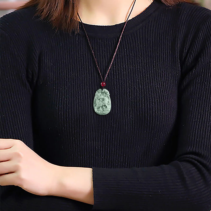 Buddha Stones中国の十二支 翡翠 午年 幸運 ロープ ネックレス ペンダント - image 11