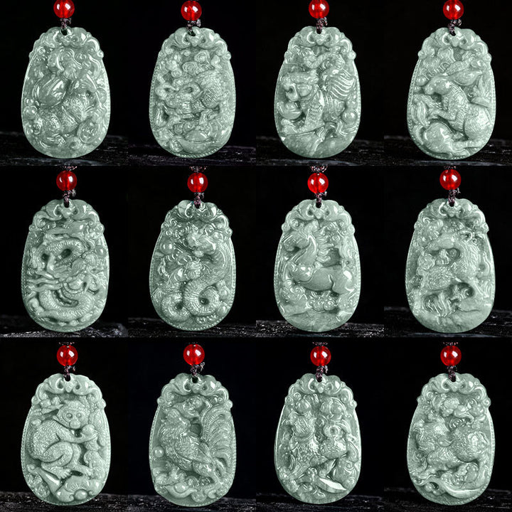 Buddha Stones中国の十二支 翡翠 午年 幸運 ロープ ネックレス ペンダント - image 23