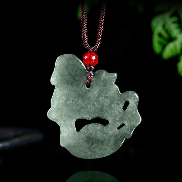 Buddha Stones年翡翠インゴット 幸運豊かさロープネックレスペンダント - image 4