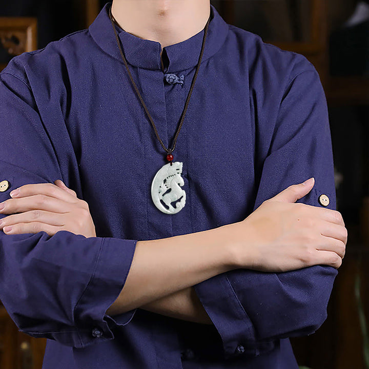 Buddha Stones午年 龍 翡翠豊かさロープ ネックレス ペンダント - image 6