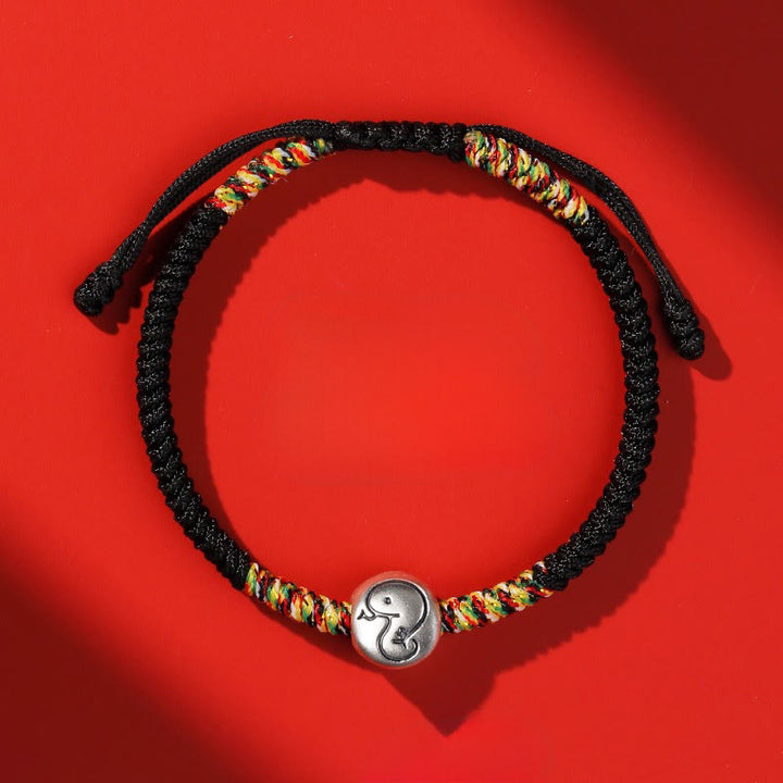 Buddha Stones999スターリングシルバー 中国十二支 馬年赤紐強さ 編み込みブレスレット - 蛇の黒い糸 - image 36