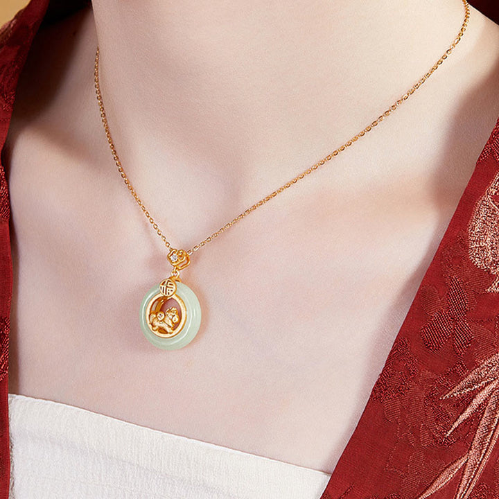 Buddha Stones925 スターリングシルバー 馬 和田翡翠平和のお守りチャーム福の字 幸運のネックレスペンダント - image 11