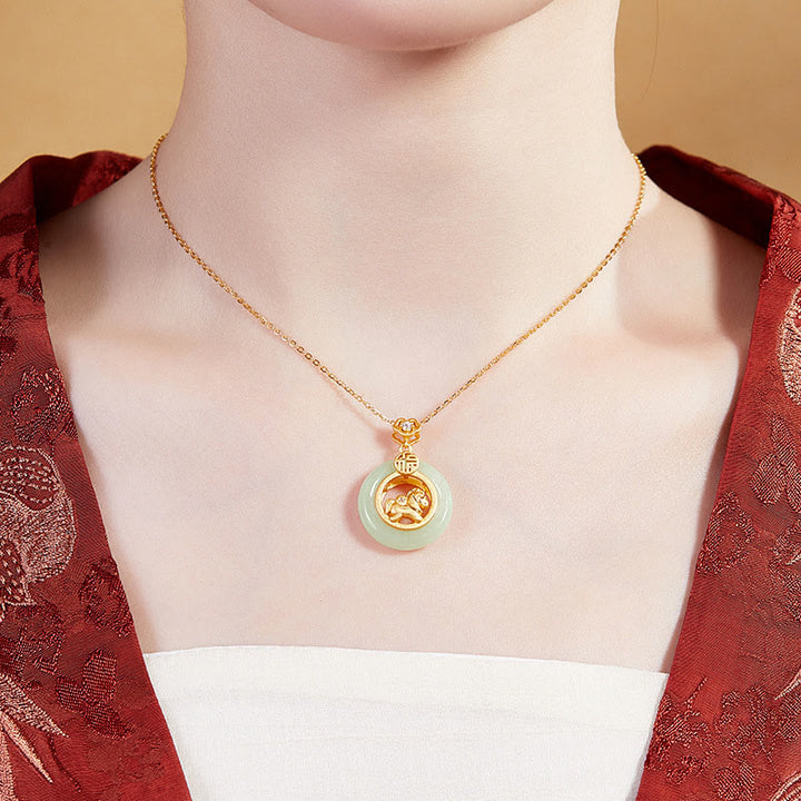 Buddha Stones925スターリングシルバー 午年 和田翡翠平和のお守りチャーム幸運ネックレスペンダント - image 10