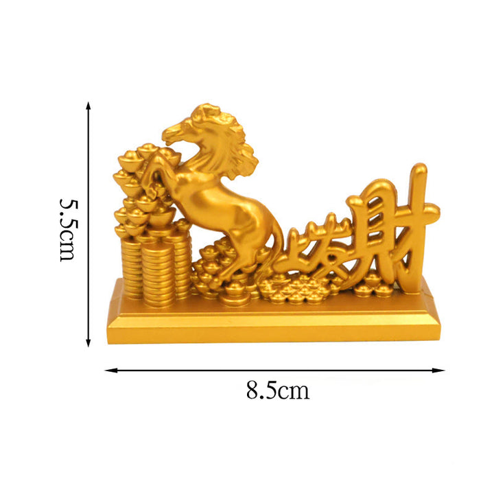 Buddha Stones中国十二支 馬 チャーム 銅貨幸運繁栄豊かさ家の装飾 - 馬が金持ちになる - image 14