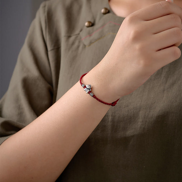 Buddha Stones馬年 999 スターリングシルバー 紐編み守護ブレスレット - image 12