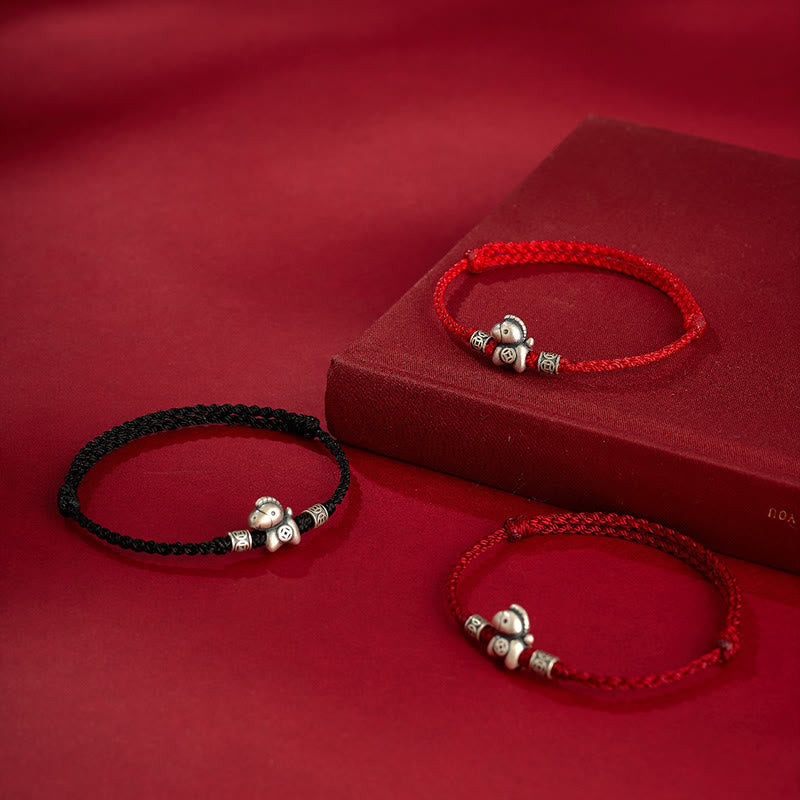 Buddha Stones馬年 999 スターリングシルバー 紐編み守護ブレスレット - image 17