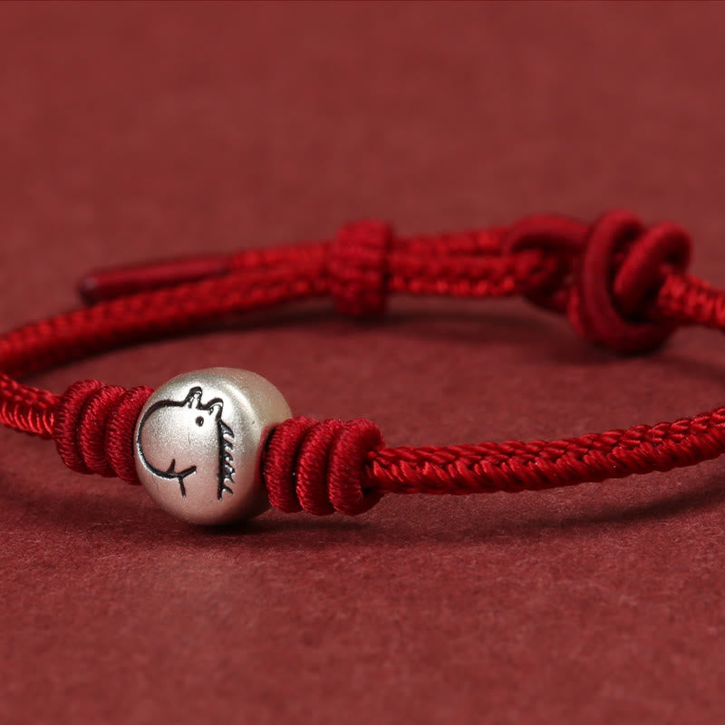 Buddha Stones馬年 999 スターリングシルバー赤紐編み込み コネクションブレスレット - image 10