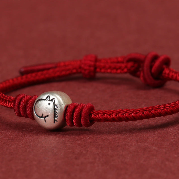 Buddha Stones馬年 999 スターリングシルバー赤紐編み込み コネクションブレスレット - image 10