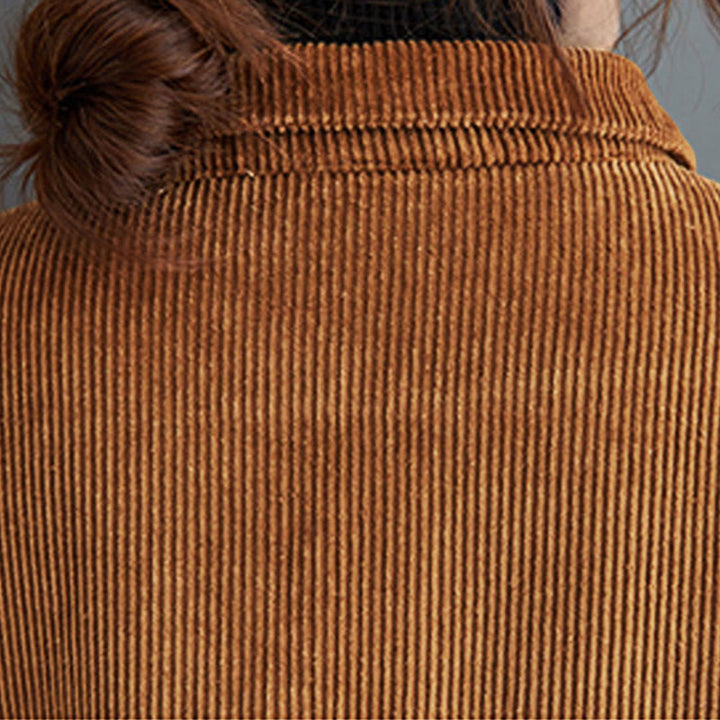 Buddha Stonesプレーンボタン 長袖 レディース コットンコーデュロイ フリース裏地 ポケット付きコート - image 22