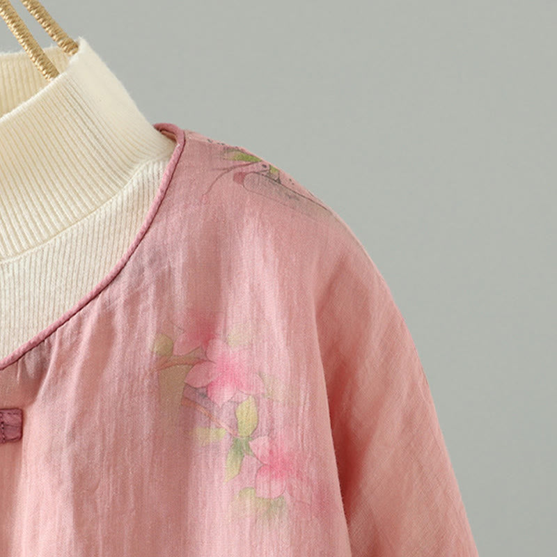 Buddha Stonesプリントレディース長袖コットンパッド入りジャケット（ポケット付き） - image 3