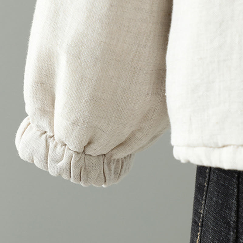 Buddha Stonesカジュアルボタン レディース 長袖 コットンジャケット ポケット付き - image 6