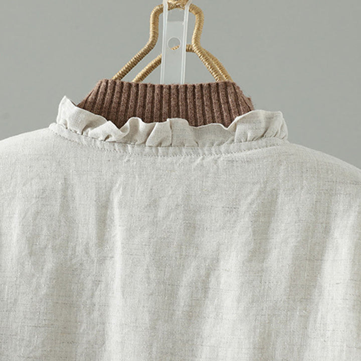 Buddha Stonesカジュアルボタン レディース 長袖 コットンジャケット ポケット付き - image 3