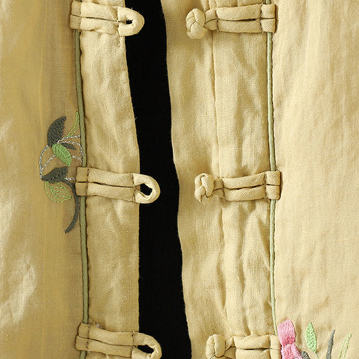 Buddha Stonesの花刺繍レディース長袖コットンパッド入りジャケット（ポケット付き） - image 14