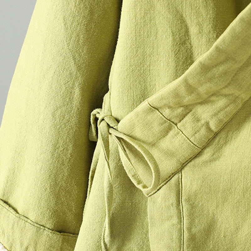 Buddha Stonesドローストリング禅瞑想レディース長袖コットンジャケット - image 4