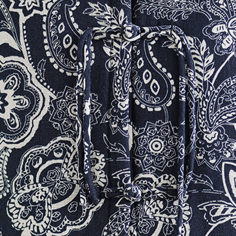 Buddha Stonesのカエルボタンレディースノースリーブコットンベストウエストコートポケット付き - image 8