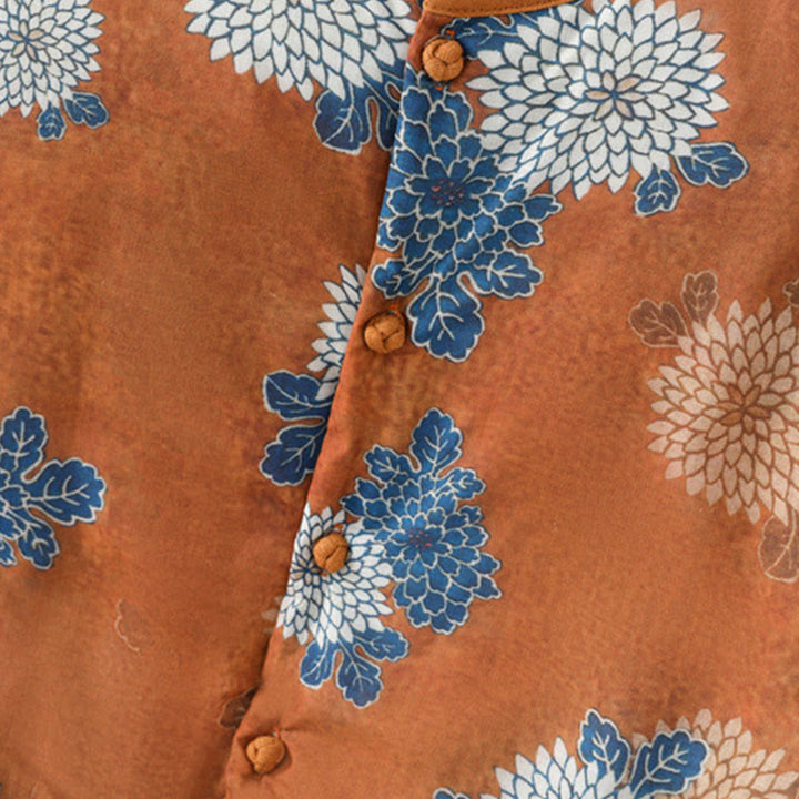 Buddha Stones柄プリント ボタン レディース ノースリーブ コットンベスト ウエストコート ポケット付き - image 7