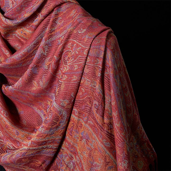 Buddha Stones、春、カシューナッツ、花、葉、蔓、幾何学模様、タッセル、ソフトスカーフ、ショール - image 8