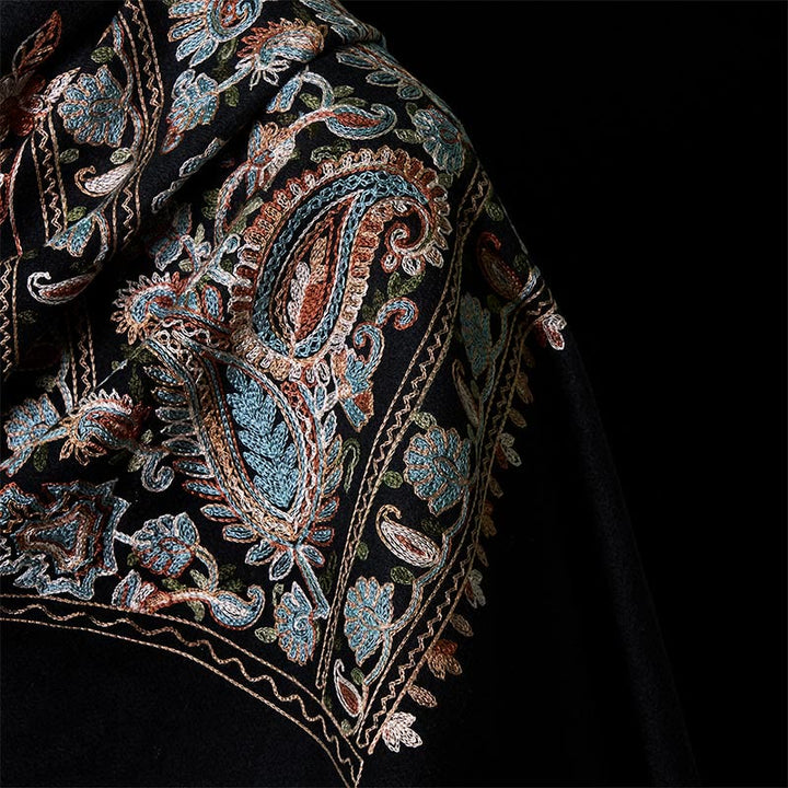 Buddha Stones冬 ブラウンベージュ 小花 つる カシューナッツ 花柄 タッセル 心地よい スカーフ ショール - image 10