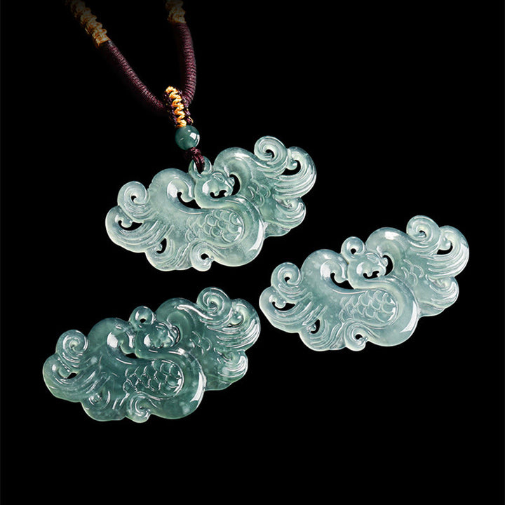 Buddha Stones中国鳳凰翡翠 幸運のネックレス ストリングペンダント - image 3