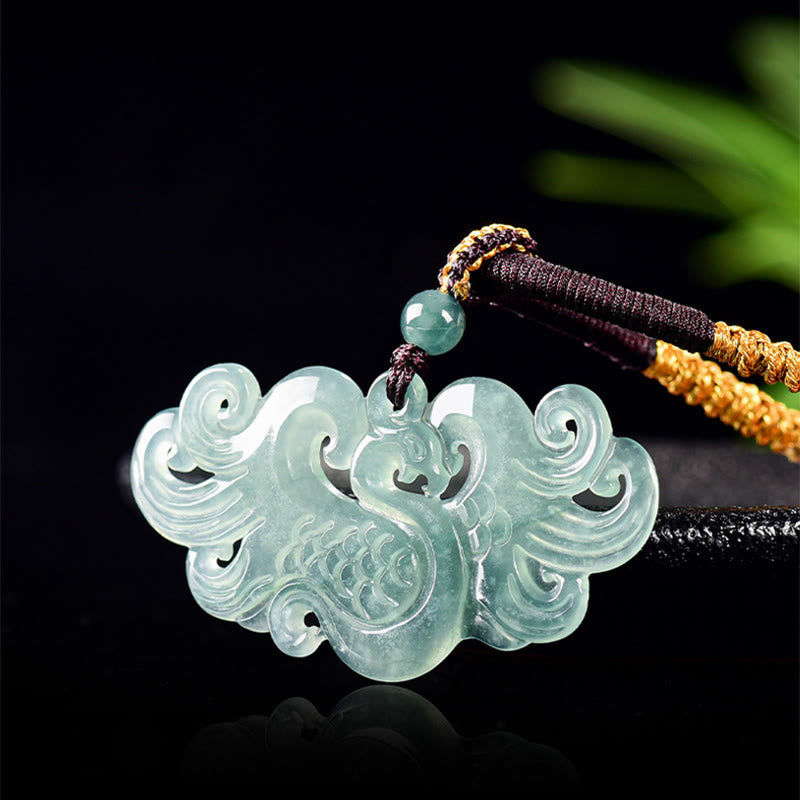 Buddha Stones中国鳳凰翡翠 幸運のネックレス ストリングペンダント - image 1