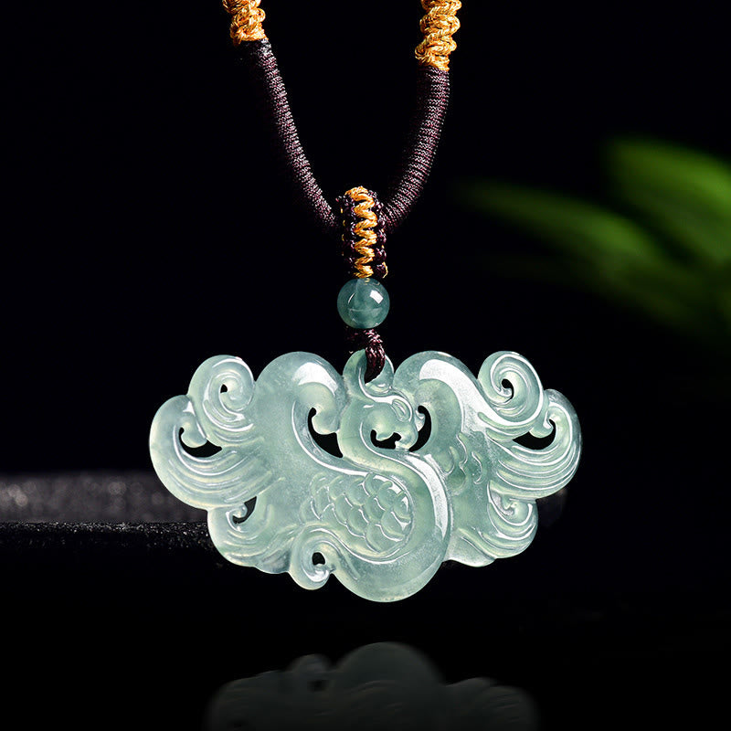 Buddha Stones中国鳳凰翡翠 幸運のネックレス ストリングペンダント - フェニックス - image 0