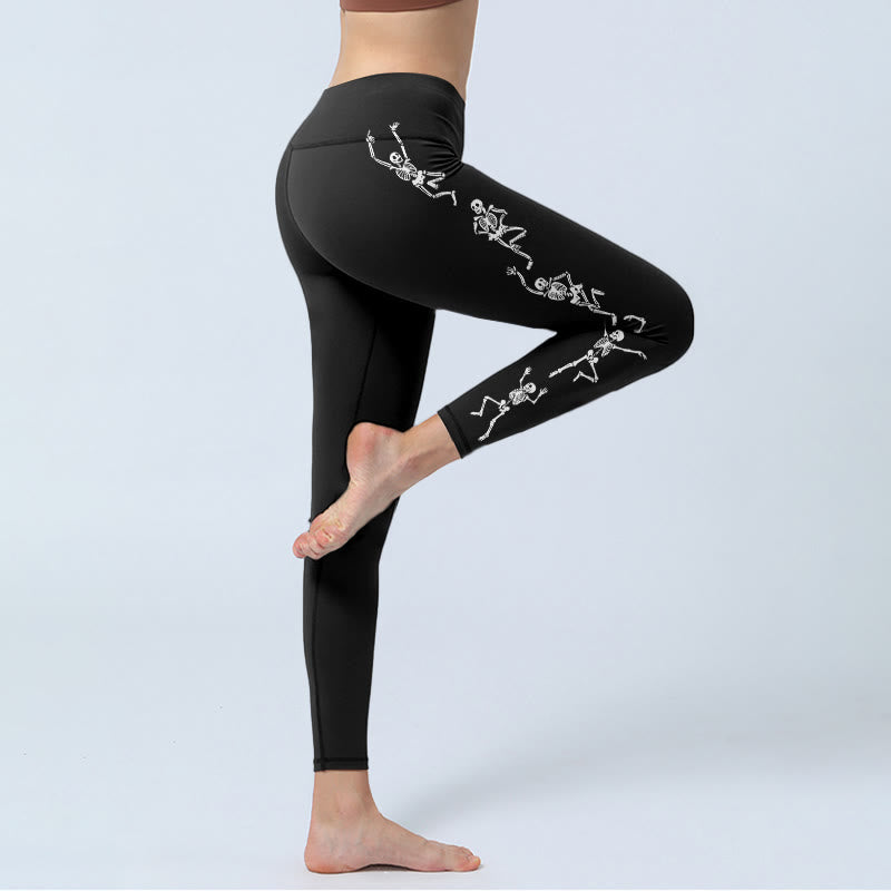 Buddha Stonesの王 森のスカル柄 ジムレギンス レディース ヨガパンツ - image 3